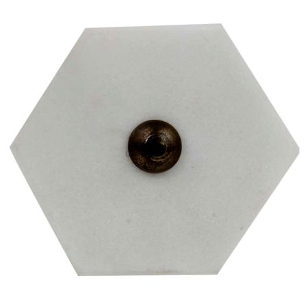 White Hexagon stone Cabinet knobs